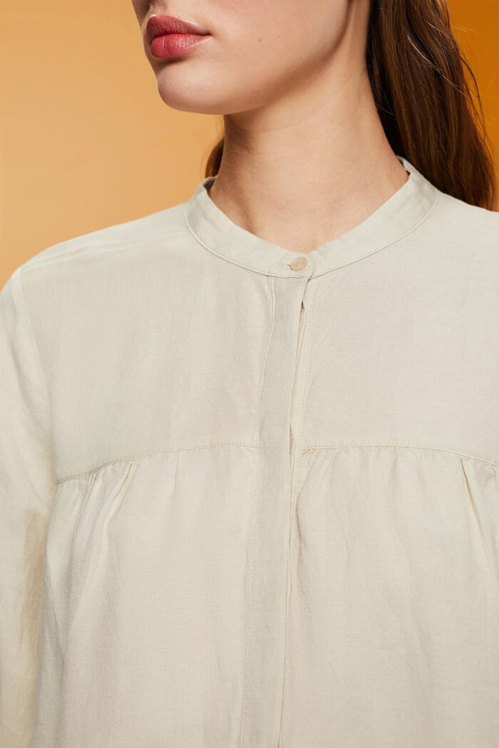 Linen blend blouse, LIGHT TAUPE, detail image number 2
