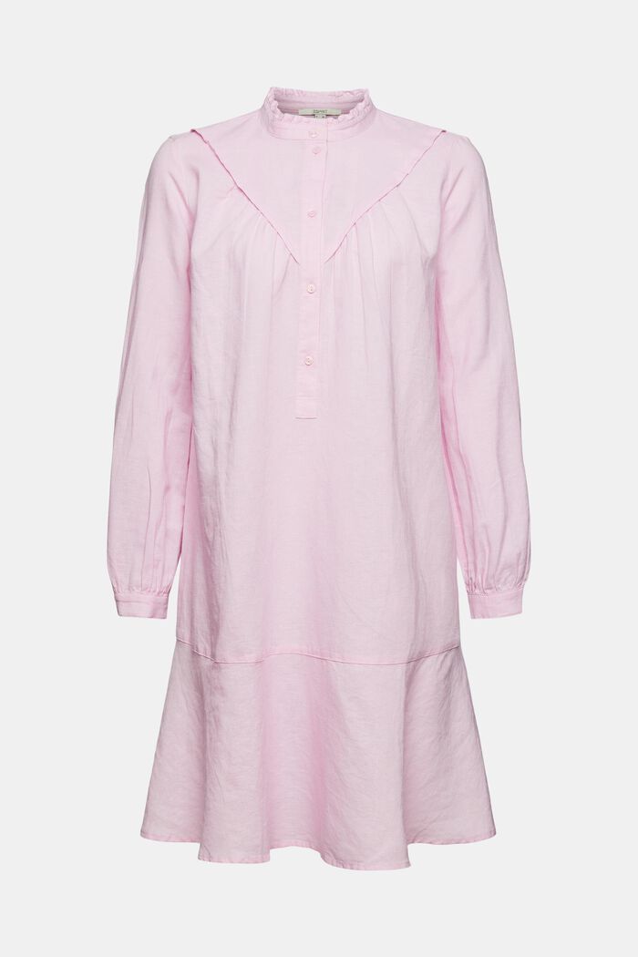 Dress in blended linen, PINK, detail image number 6