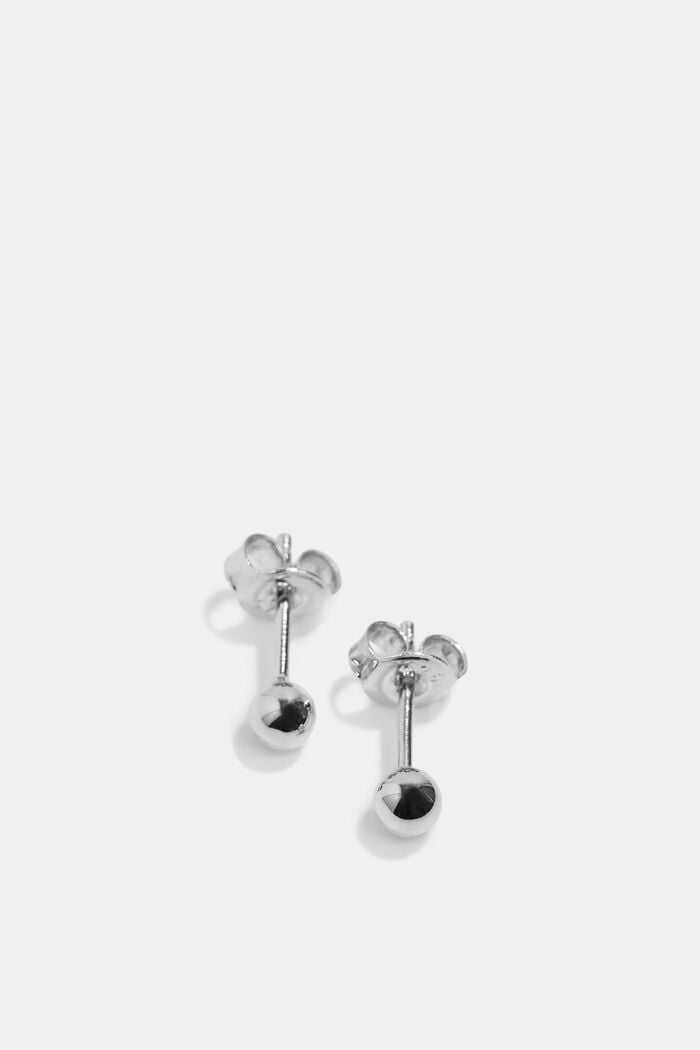 Set of two stud earrings in sterling silver, SILVER, detail image number 1