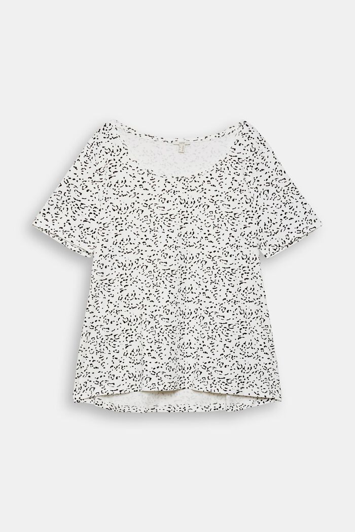 CURVY T-shirt with a printed pattern, organic cotton, OFF WHITE, detail image number 0