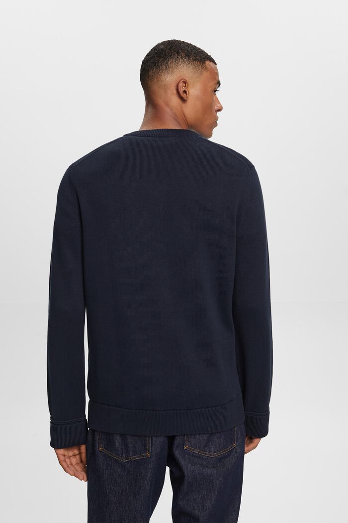 Cotton V-Neck Sweater, NAVY, detail image number 3
