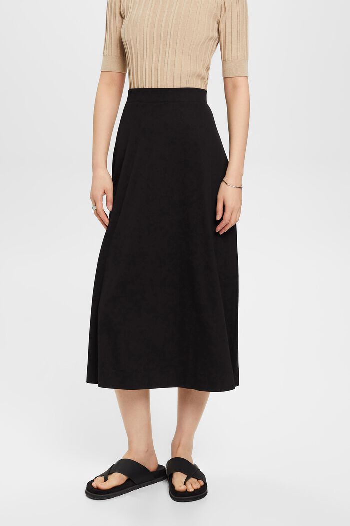 Asymmetric midi skirt, BLACK, detail image number 0