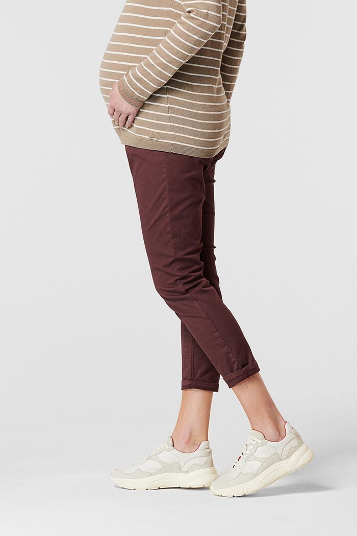 7/8-length stretch trousers with an over-bump waistband, COFFEE, detail image number 3