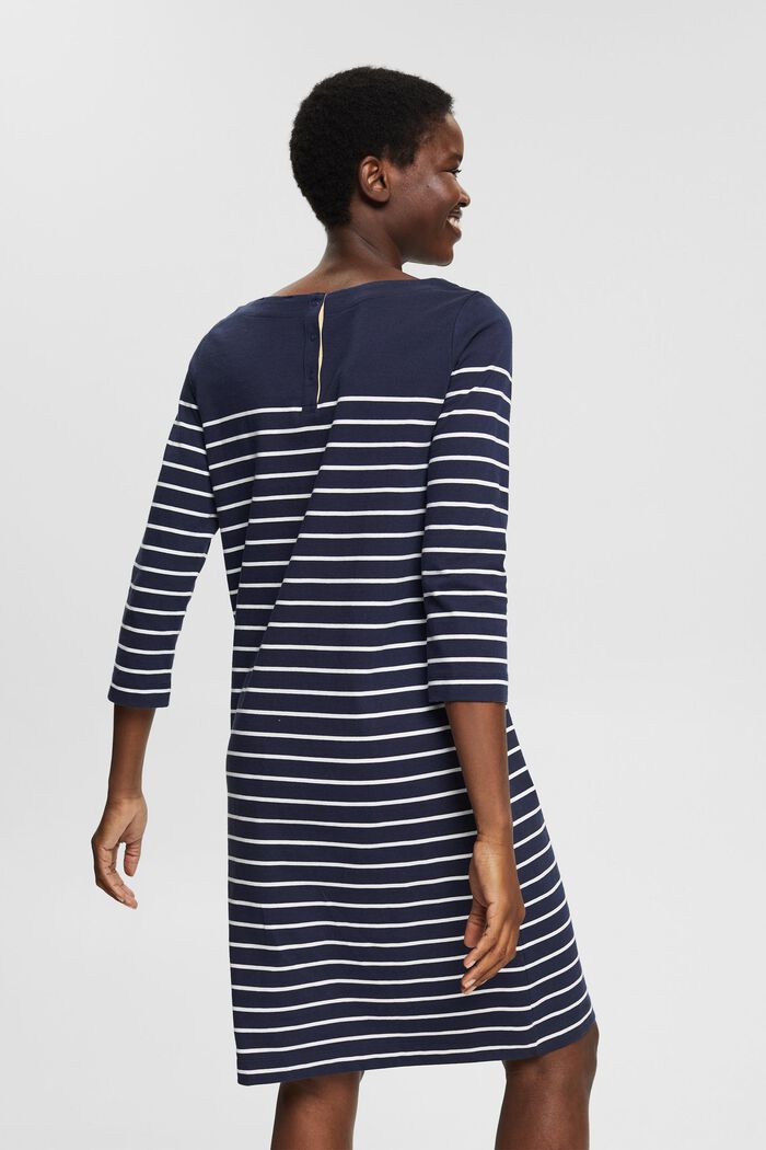 Jersey dress with stripes, 100% cotton, NAVY, detail image number 2