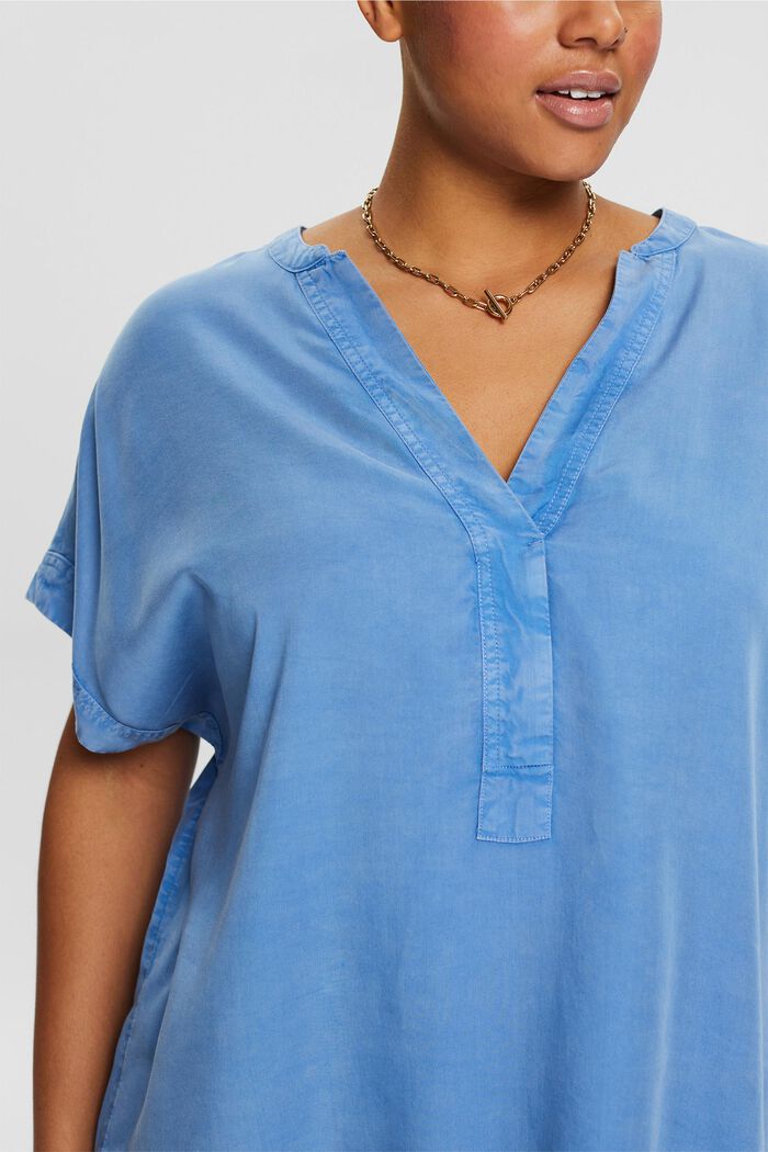 CURVY casual blouse made of TENCEL™, LIGHT BLUE LAVENDER, detail image number 2
