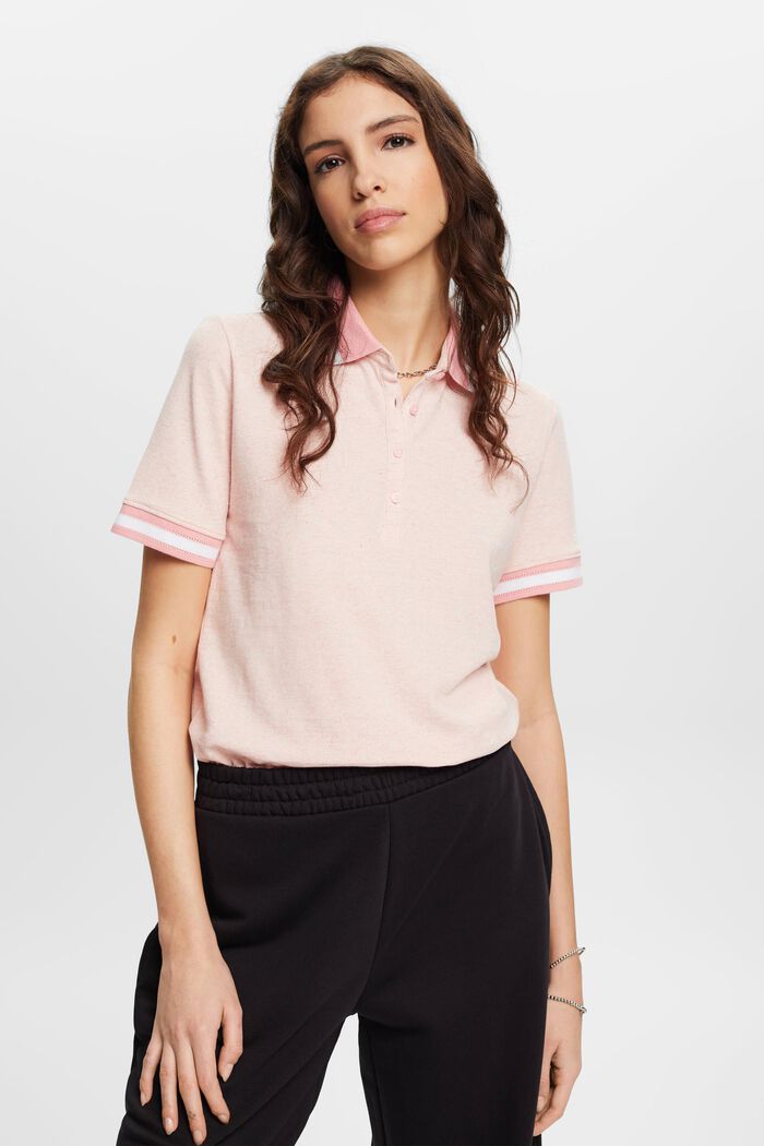 Cotton pique polo shirt, PINK, detail image number 0