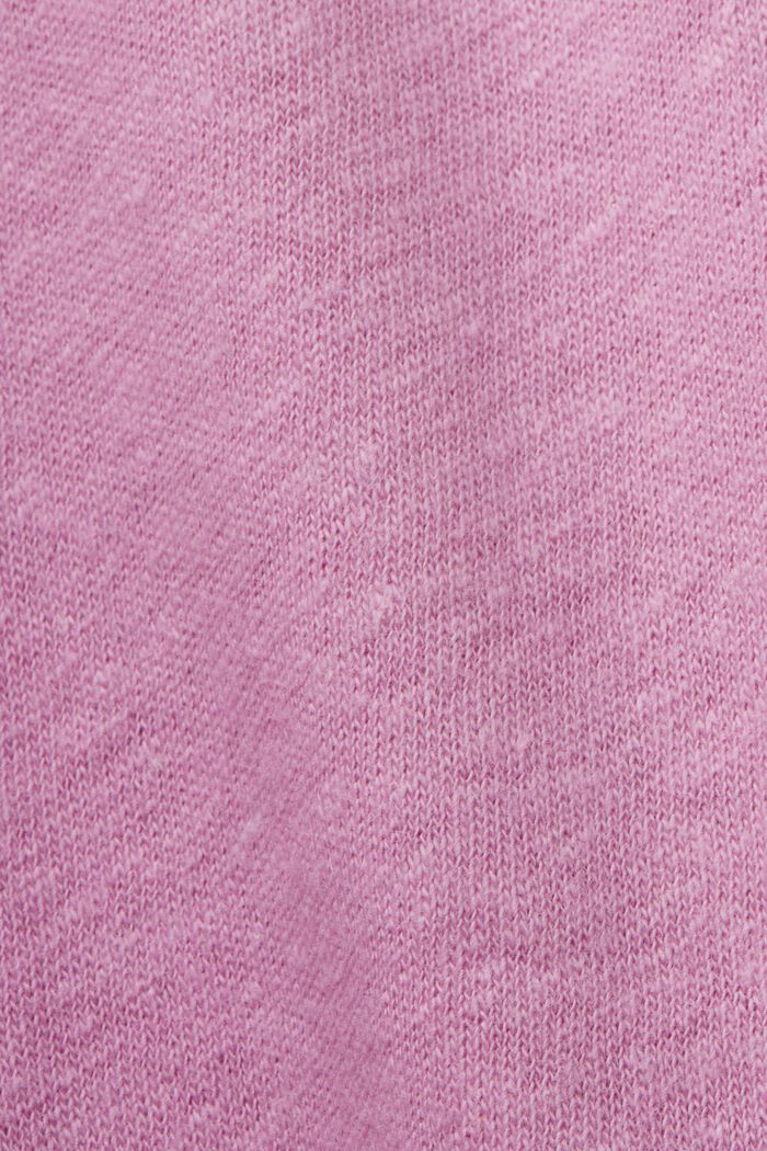 CURVY Cotton-linen blended t-shirt, LILAC, detail image number 5