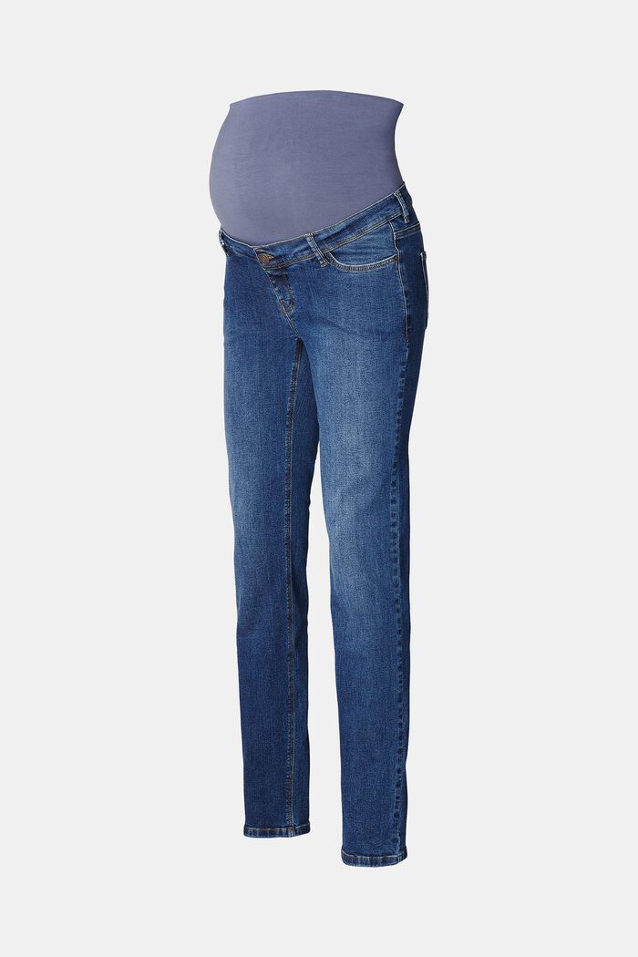 Stretch jeans with an over-bump waistband, organic cotton, BLUE MEDIUM WASHED, detail image number 5