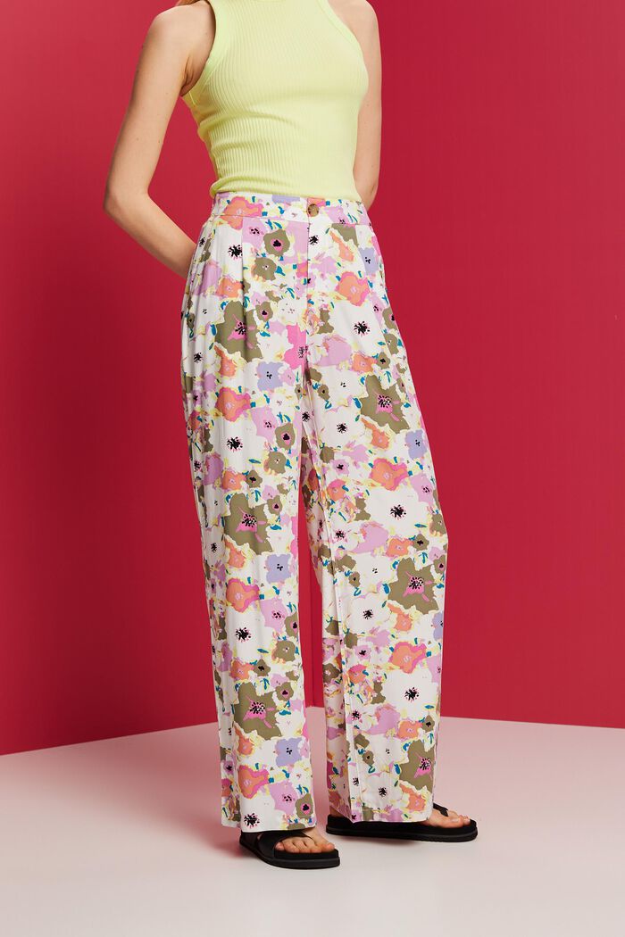Wide leg trousers, LENZING™ ECOVERO™, PINK, detail image number 0