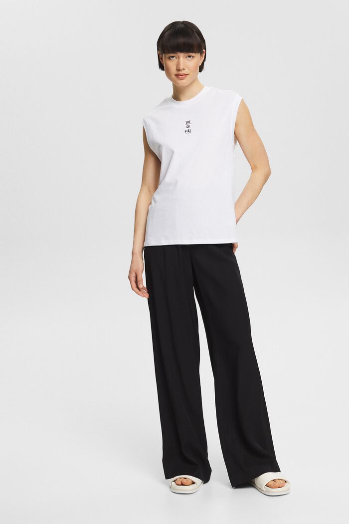 Sleeveless top with printed lettering, WHITE, detail image number 6