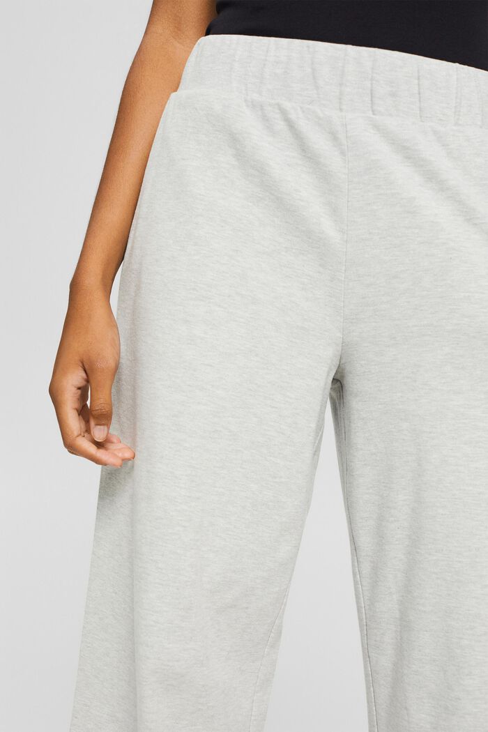Sweatshirt tracksuit bottoms with wide legs, blended cotton, LIGHT GREY, detail image number 2