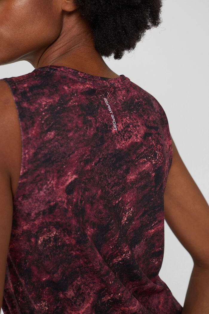 Made of recycled material: active top with E-Dry, BORDEAUX RED, detail image number 5
