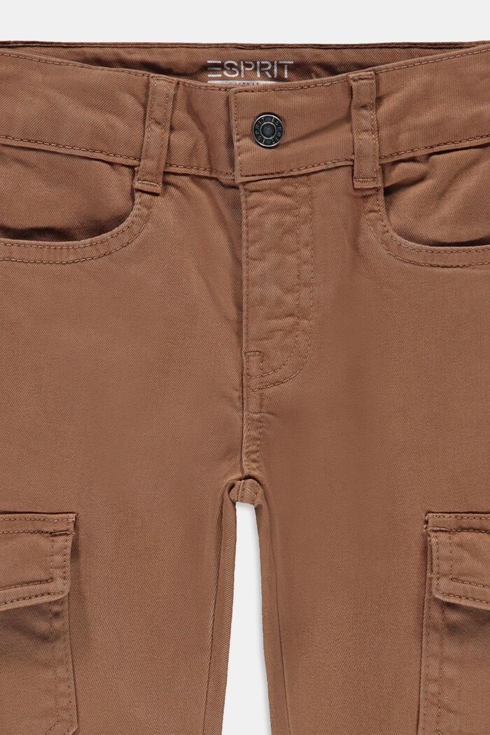 Slim-fit, cargo-style trousers with an adjustable waistband, CARAMEL, detail image number 2