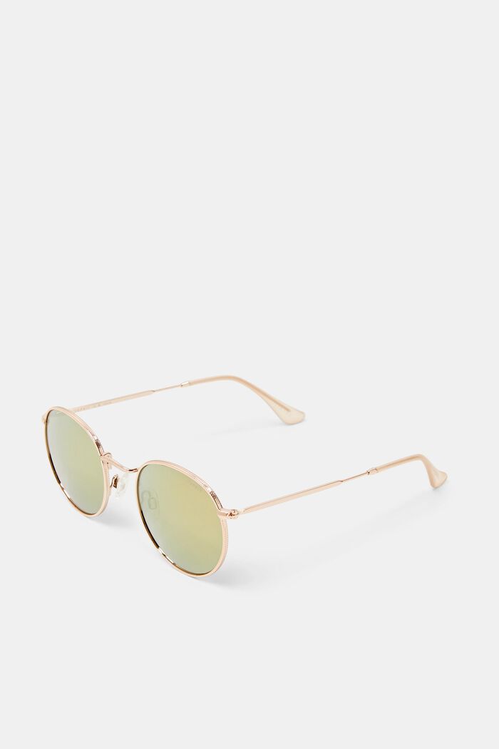 Mirrored Round Sunglasses, ROSEGOLD, detail image number 0