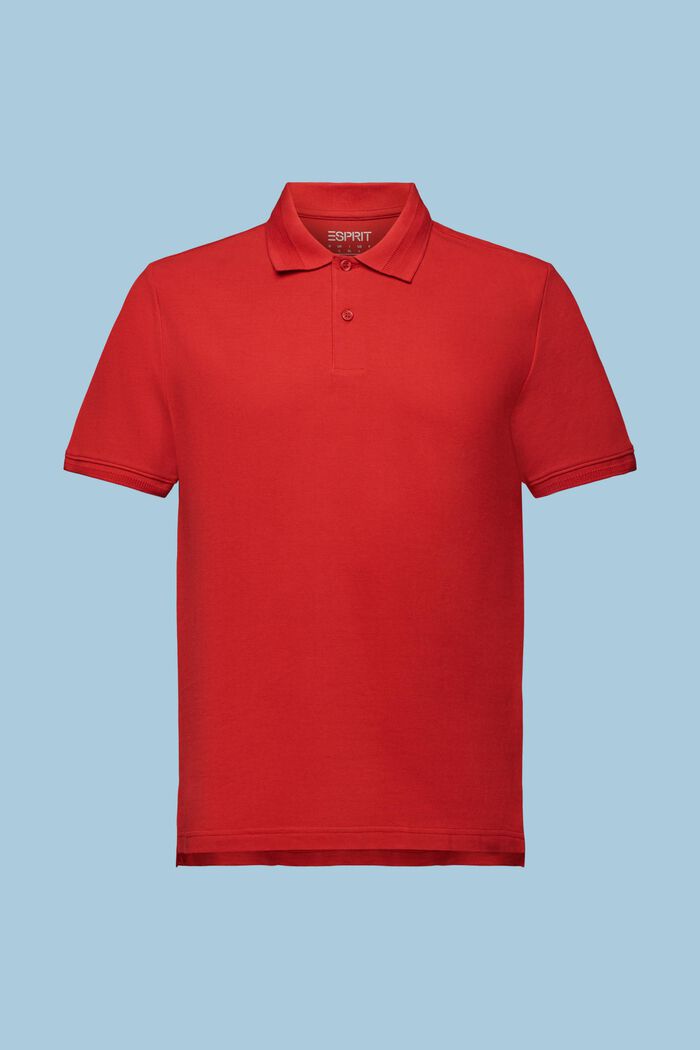 Pima Cotton Piqué Polo Shirt, DARK RED, detail image number 6