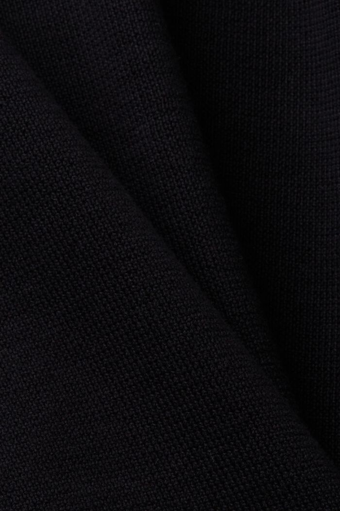 Zipper cardigan, 100% cotton, BLACK, detail image number 5