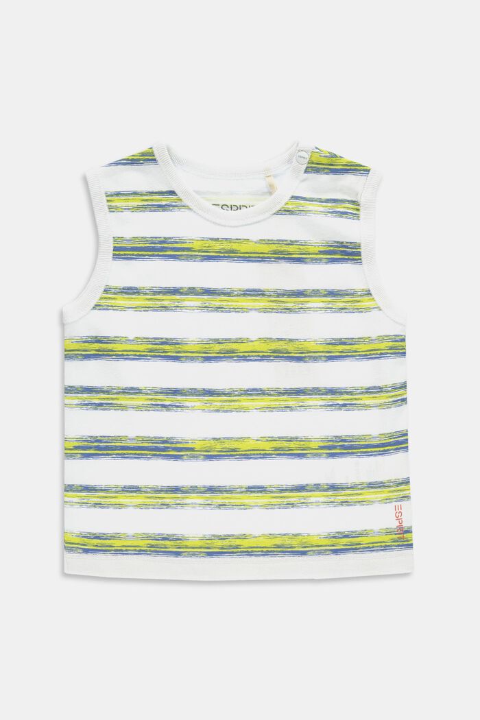 Vest top with print in organic cotton, WHITE, detail image number 0