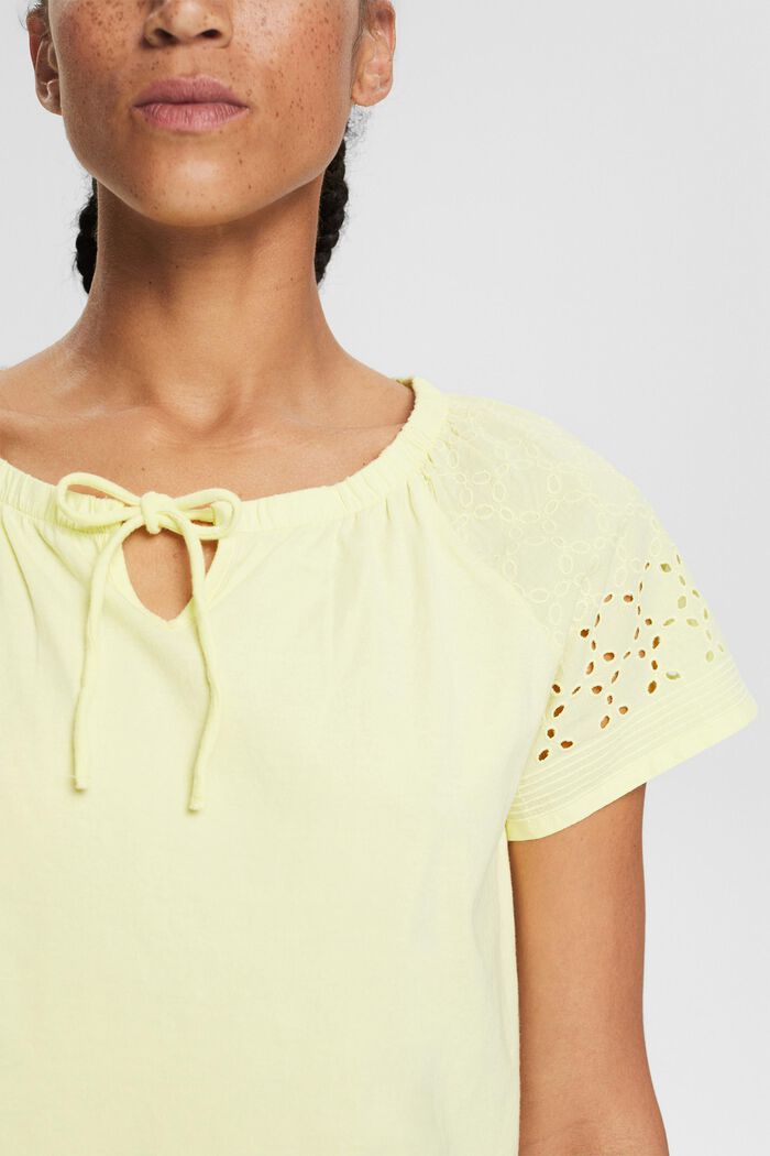 Embroidered T-shirt, CITRUS GREEN, detail image number 2
