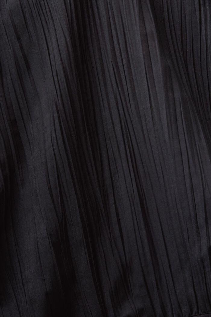 Plisse Long-Sleeve Top, BLACK, detail image number 5