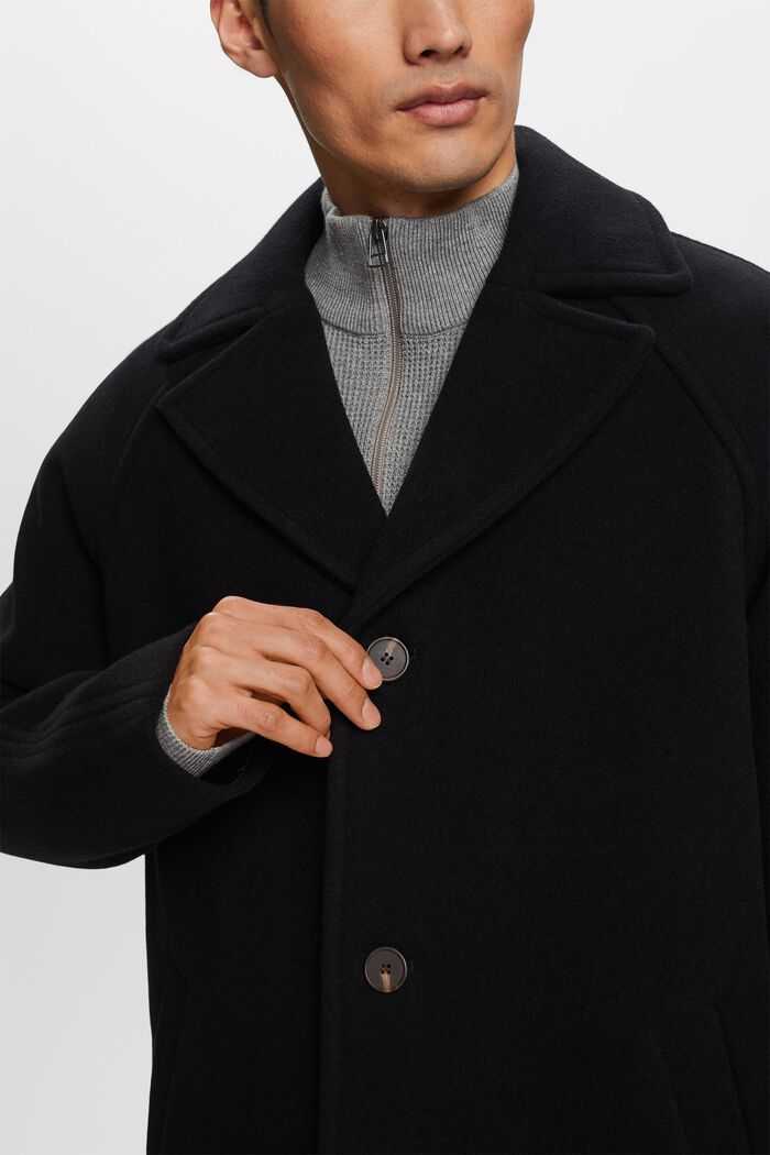 Wool Blend Coat, BLACK, detail image number 2