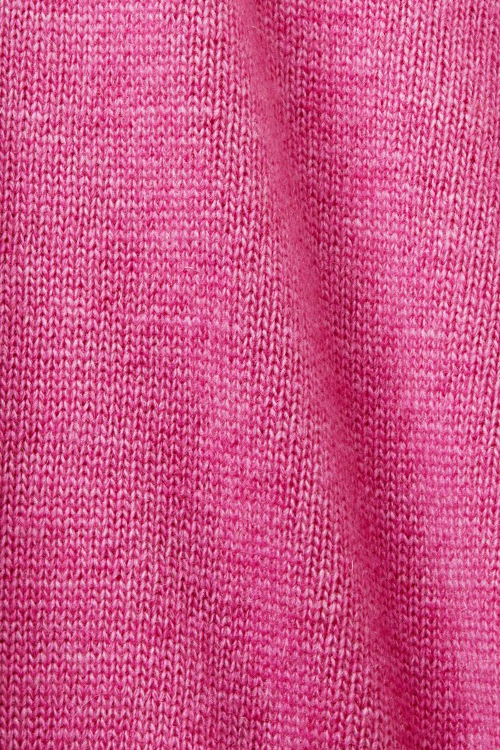 Wool-Blend Mockneck Sweater, PINK FUCHSIA, detail image number 5
