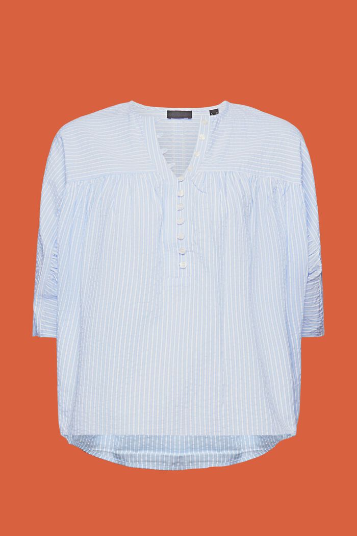Textured short-sleeve blouse, LIGHT BLUE, detail image number 6