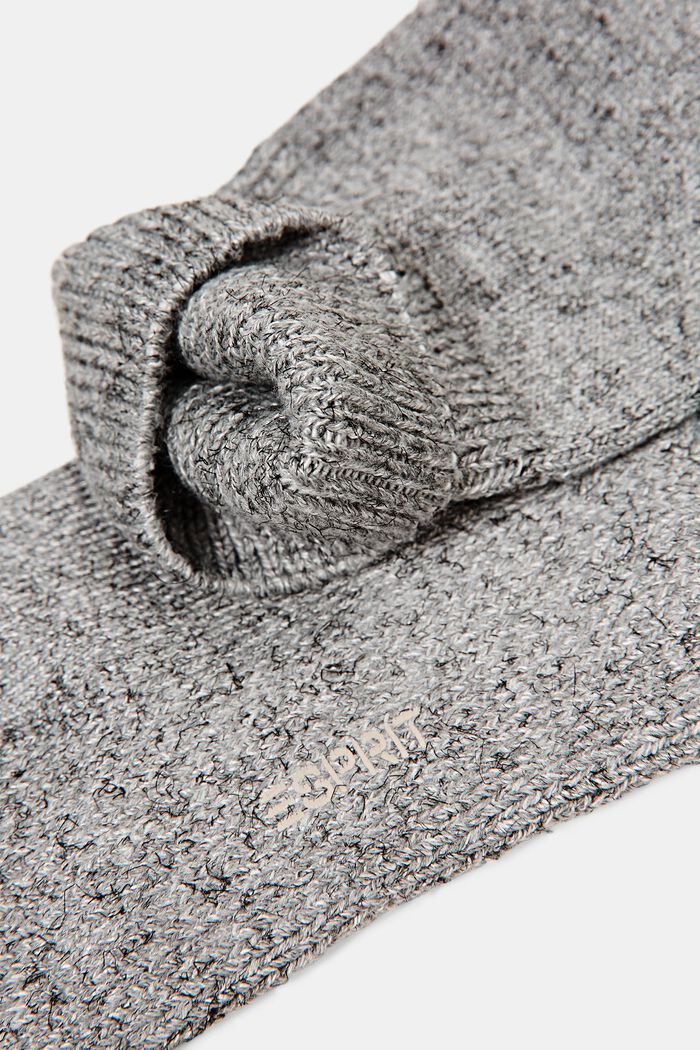 Melange cotton blend socks, LIGHT GREY MELANGE, detail image number 1