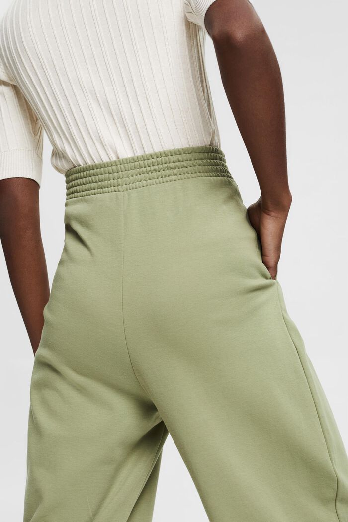 Jersey trousers with a wide leg, LIGHT KHAKI, detail image number 5