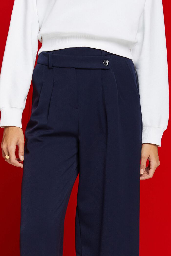 Culotte trousers with blended viscose, NAVY, detail image number 2