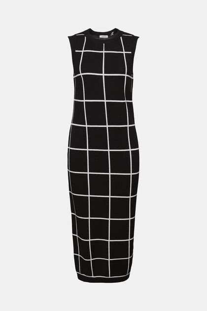 Jacquard-Knit Sleeveless Midi Dress
