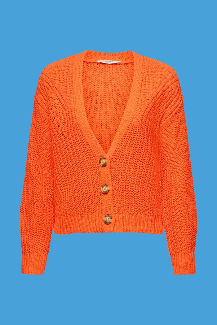 Loose knit cardigan, ORANGE RED, detail image number 6