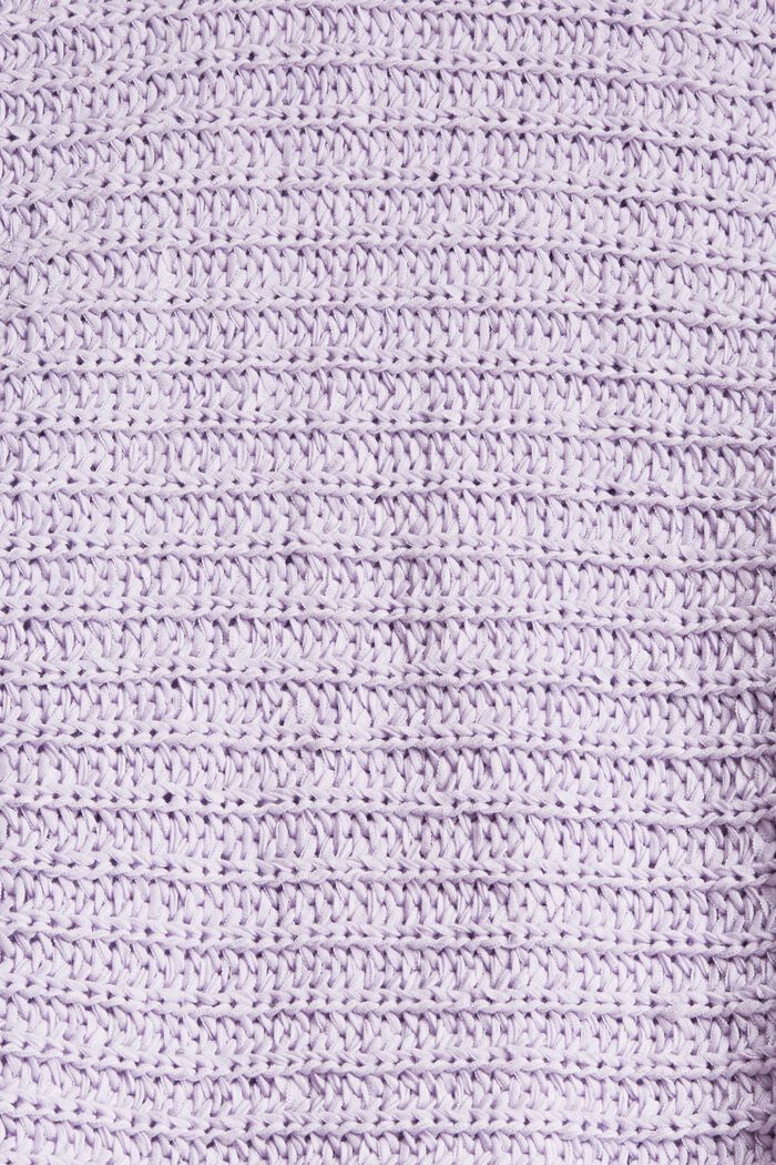 Short sleeve jumper made of ribbon yarn, blended cotton, LILAC, detail image number 4