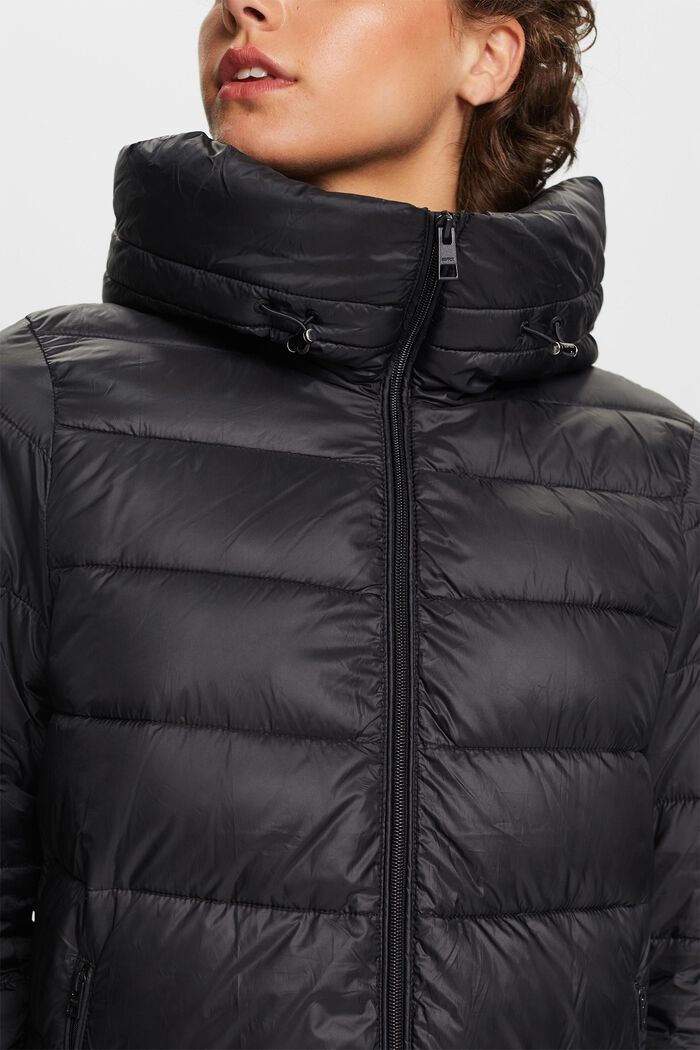 Hooded Puffer Jacket, BLACK, detail image number 2