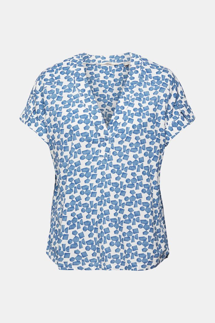 Patterned blouse, LENZING™ ECOVERO™, PASTEL BLUE, overview