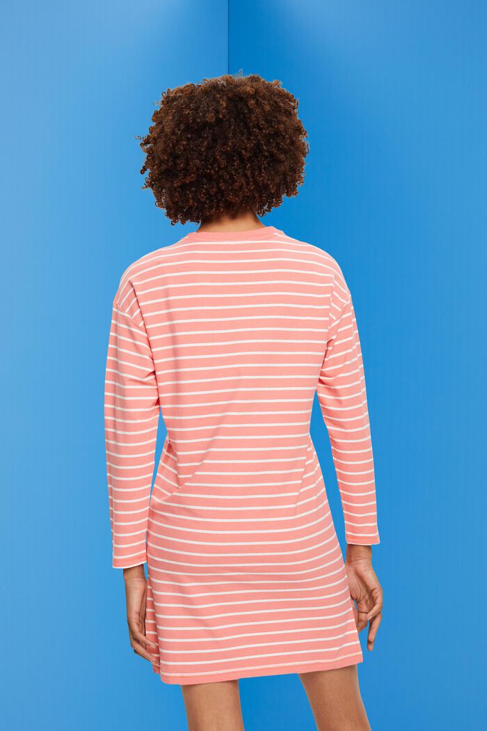 Striped jersey nightshirt, CORAL, detail image number 3