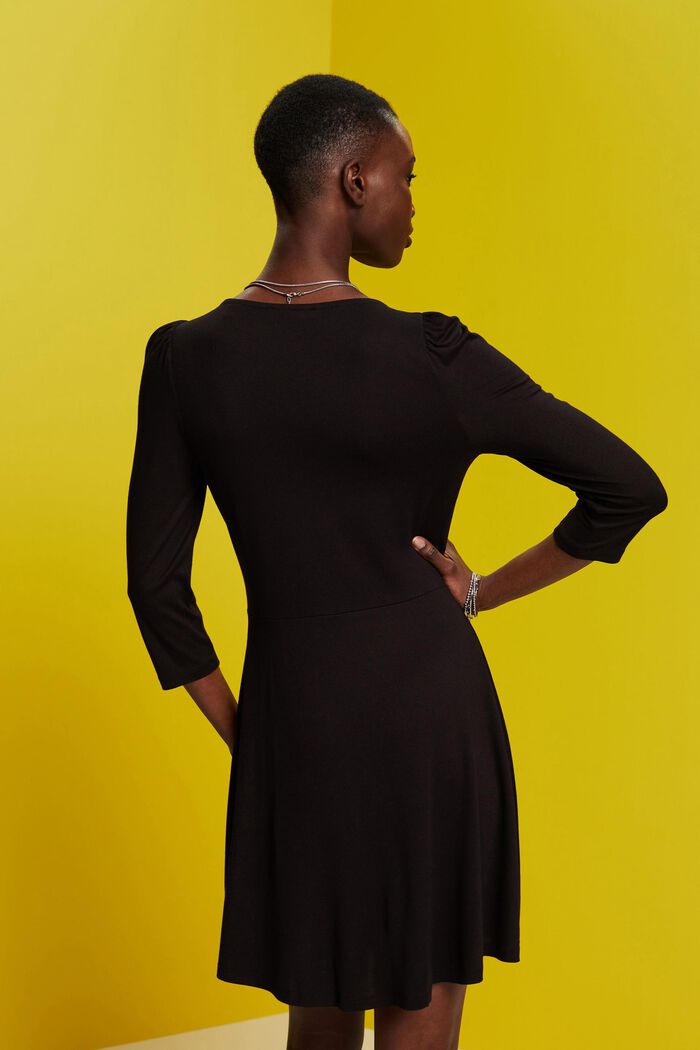 Jersey mini dress, LENZING™ ECOVERO™, BLACK, detail image number 3