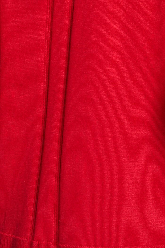 V-neck cardigan, DARK RED, detail image number 4