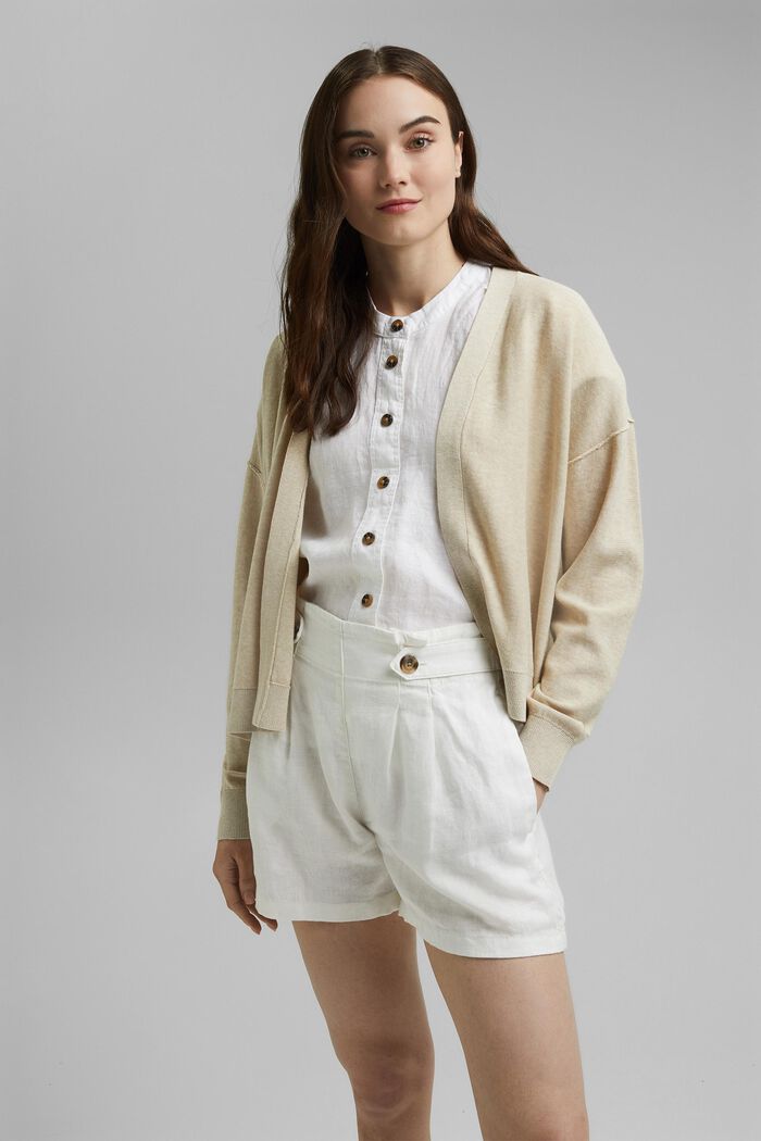 Open cardigan made of 100% organic cotton, BEIGE, detail image number 0