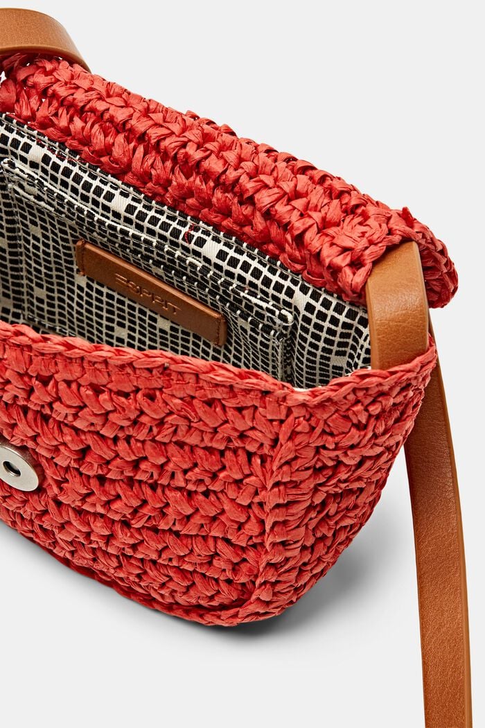 Crochet Flap Shoulder Bag, ORANGE RED, detail image number 3