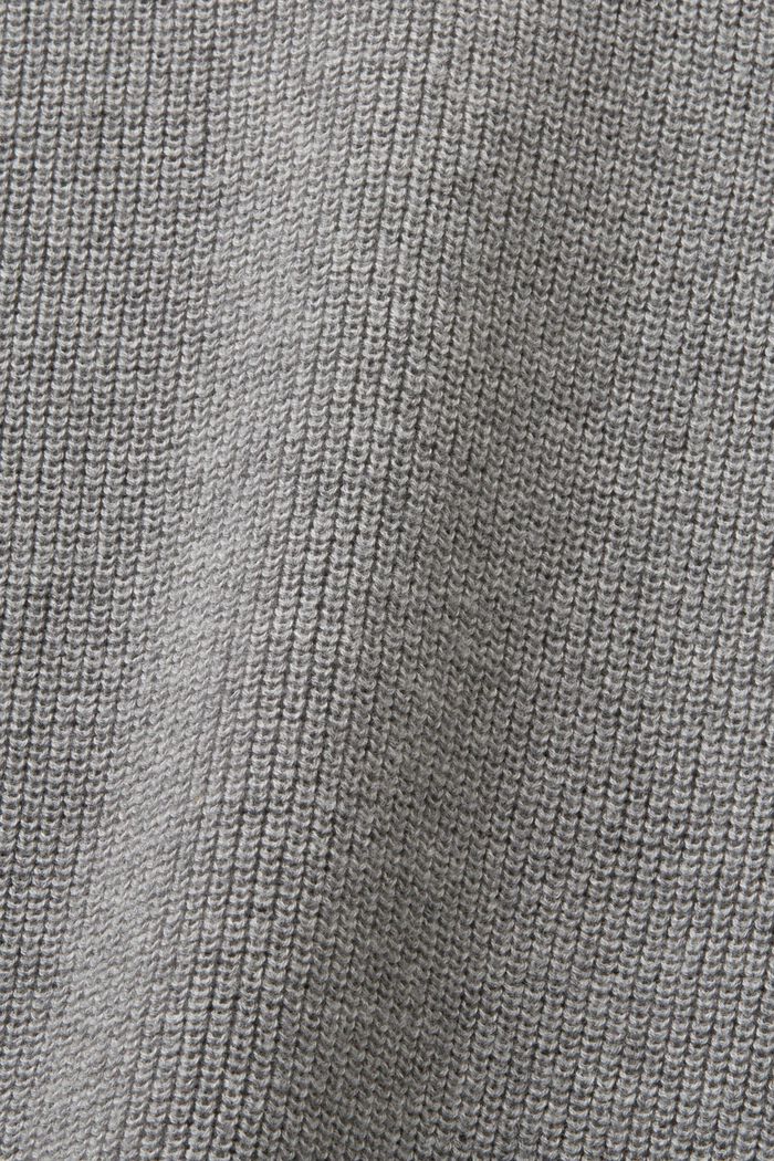 Rollneck Batwing Rib-Knit Sweater, MEDIUM GREY, detail image number 4