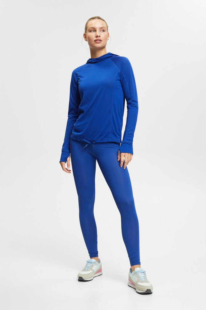 Hooded long-sleeved top, LENZING™ ECOVERO™, BRIGHT BLUE, detail image number 6