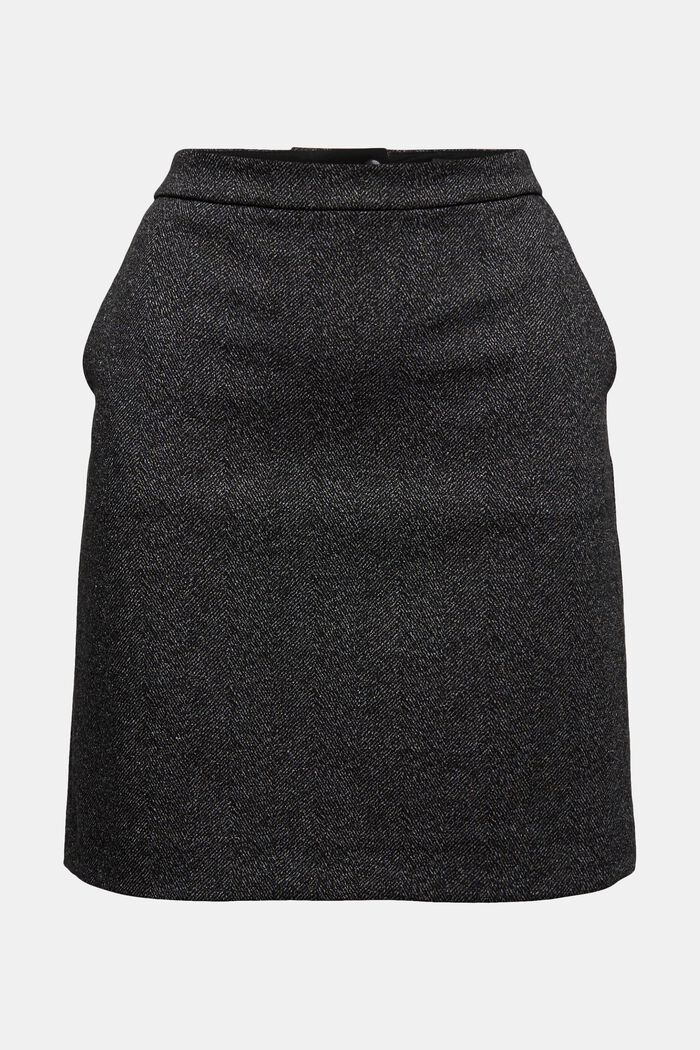 Mix + match HERRINGBONE A-line skirt, BLACK, detail image number 9