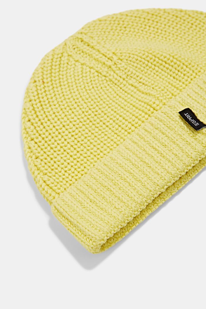 Short beanie made of cotton, YELLOW, detail image number 1