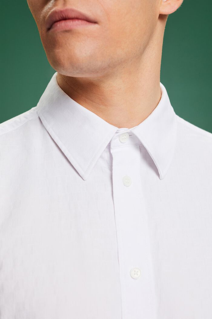 Cotton Jacquard Shirt, WHITE, detail image number 2