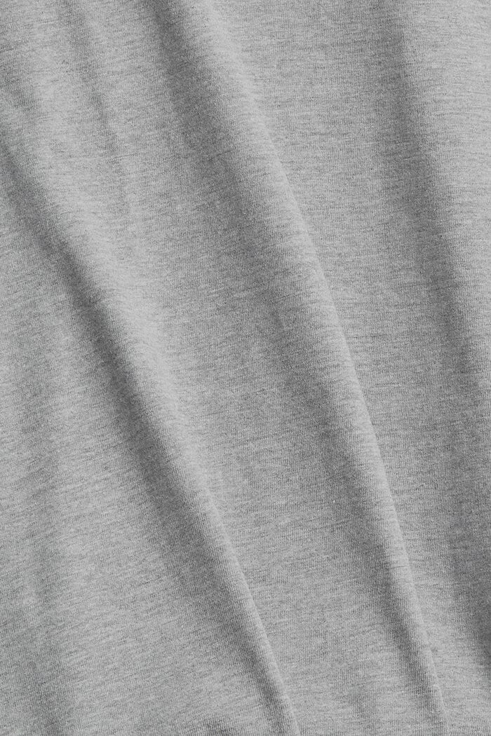 Jersey T-shirt with print, organic cotton blend, MEDIUM GREY, detail image number 4