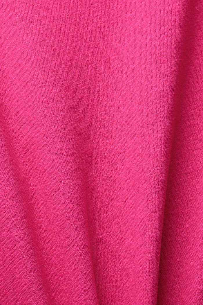 With linen: shirt dress in a midi length, PINK FUCHSIA, detail image number 4