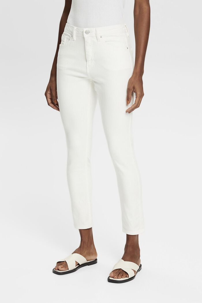 Stretch cotton trousers, OFF WHITE, detail image number 0