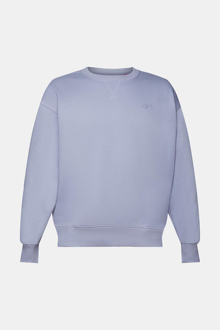 Sweatshirt with logo stitching, LIGHT BLUE LAVENDER, detail image number 5