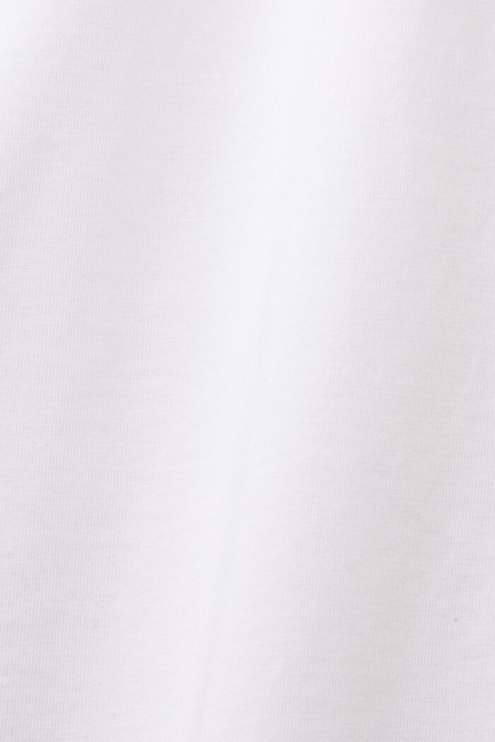 Jersey t-shirt with chest print, 100% cotton, WHITE, detail image number 5