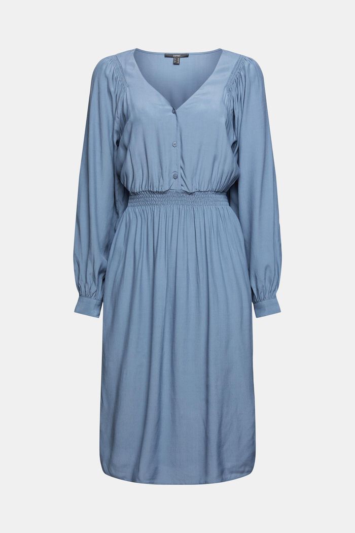 Plain dress, LENZING™ ECOVERO™, GREY BLUE, detail image number 5